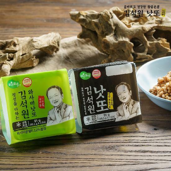 [삼성카드5%할인]맑은물에 김석원 와사비 낫또 45.5g x 32개 + 검은콩 낫또 45.5g x 2개  2