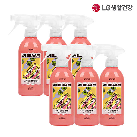 LG생활건강 섬유탈취제 냄새뺌 비누향 400mL6개
