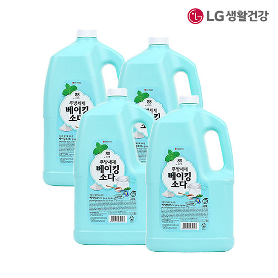 LG생활건강 주방세제 베이킹소다 3L 4개