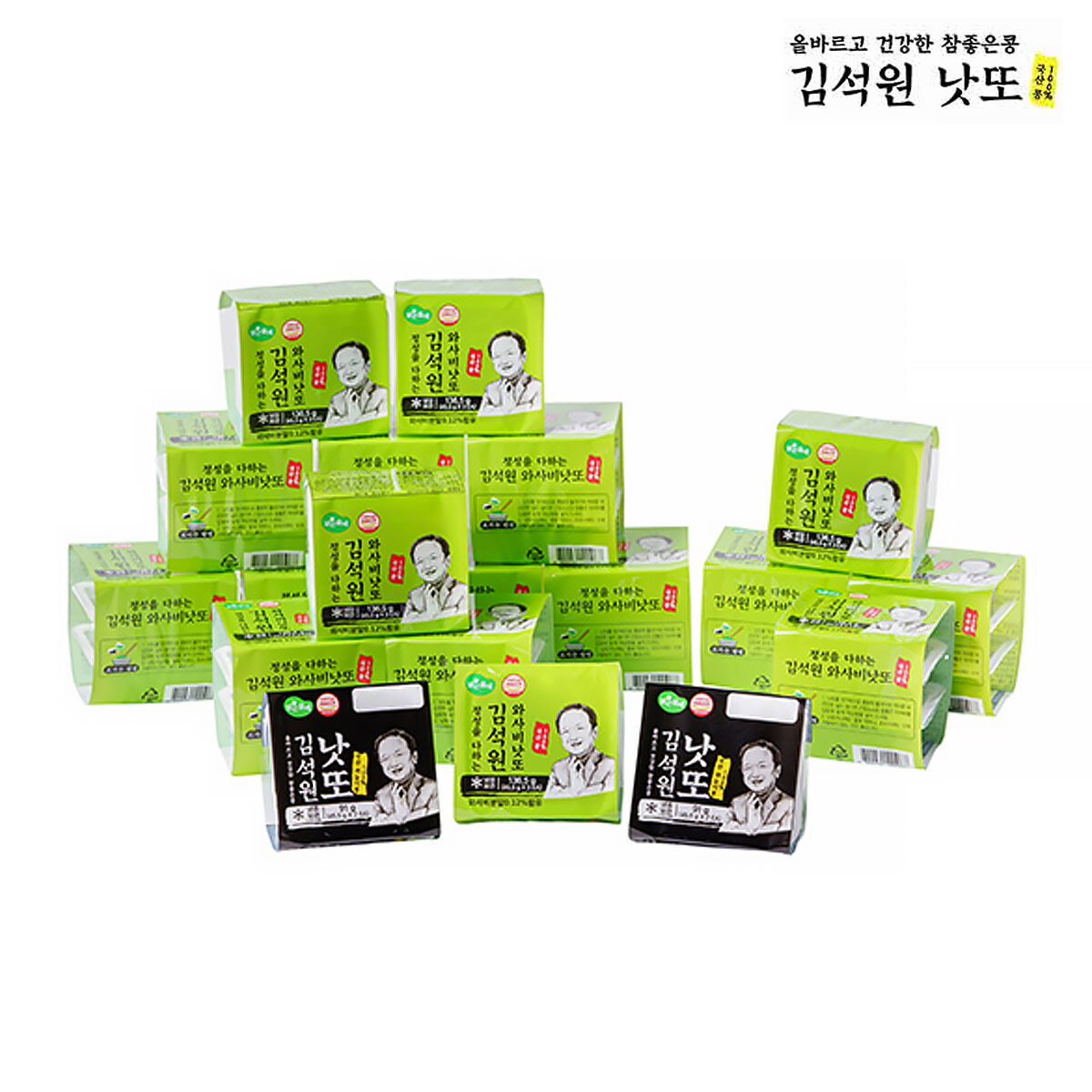 [삼성카드5%할인]맑은물에 김석원 와사비 낫또 45.5g x 32개 + 검은콩 낫또 45.5g x 2개 