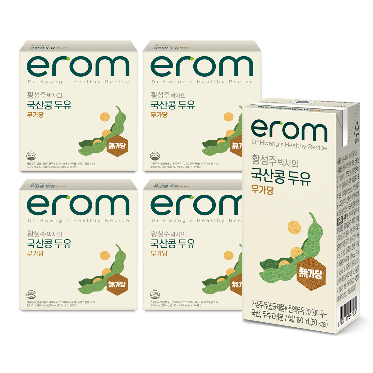 [삼성카드5%할인](m)이롬황성주 무가당 두유190ml x 96팩(16팩 x 6박스)