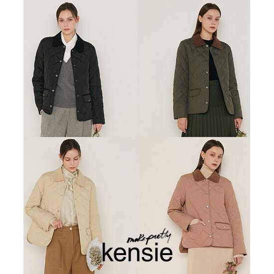 [Kensie] 켄지 23FW 여성 울 혼방 웰론 퀼팅 재킷 1종