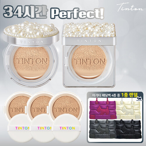 [삼성카드5%할인][틴톤] 진주 리프팅 커버 쿠션 총 5개 + 아가타 패딩백 패키지 