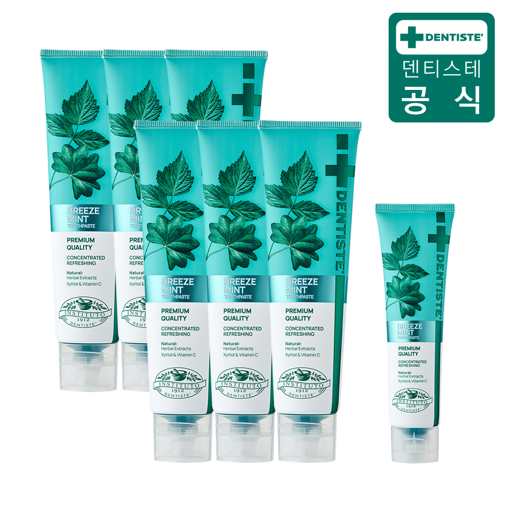 뉴 브리즈민트 치약 180g×6개 + 60gx1개 | 홈쇼핑모아 [CJ온스타일+] 뉴 브리즈민트 치약 180g×6개 + 60gx1개