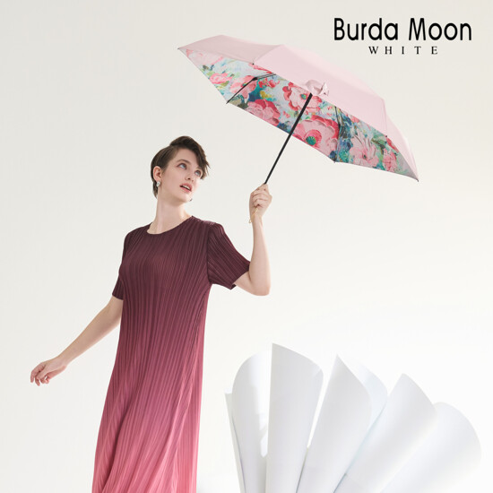 [Burda Moon]부르다문화이트  썬플라워 양우산 + 파우치백 세트 4