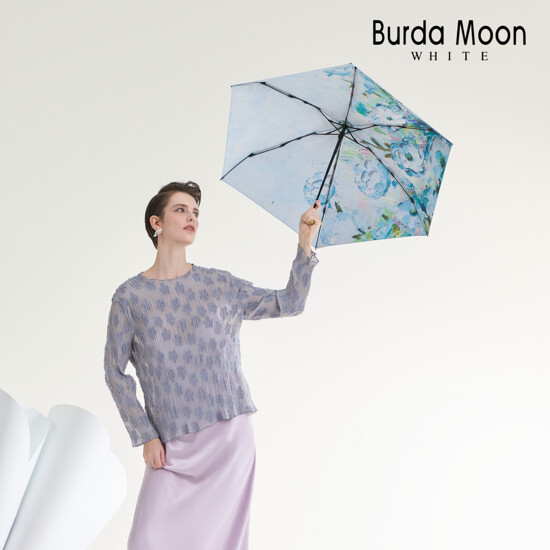 [Burda Moon]부르다문화이트  썬플라워 양우산 + 파우치백 세트 2