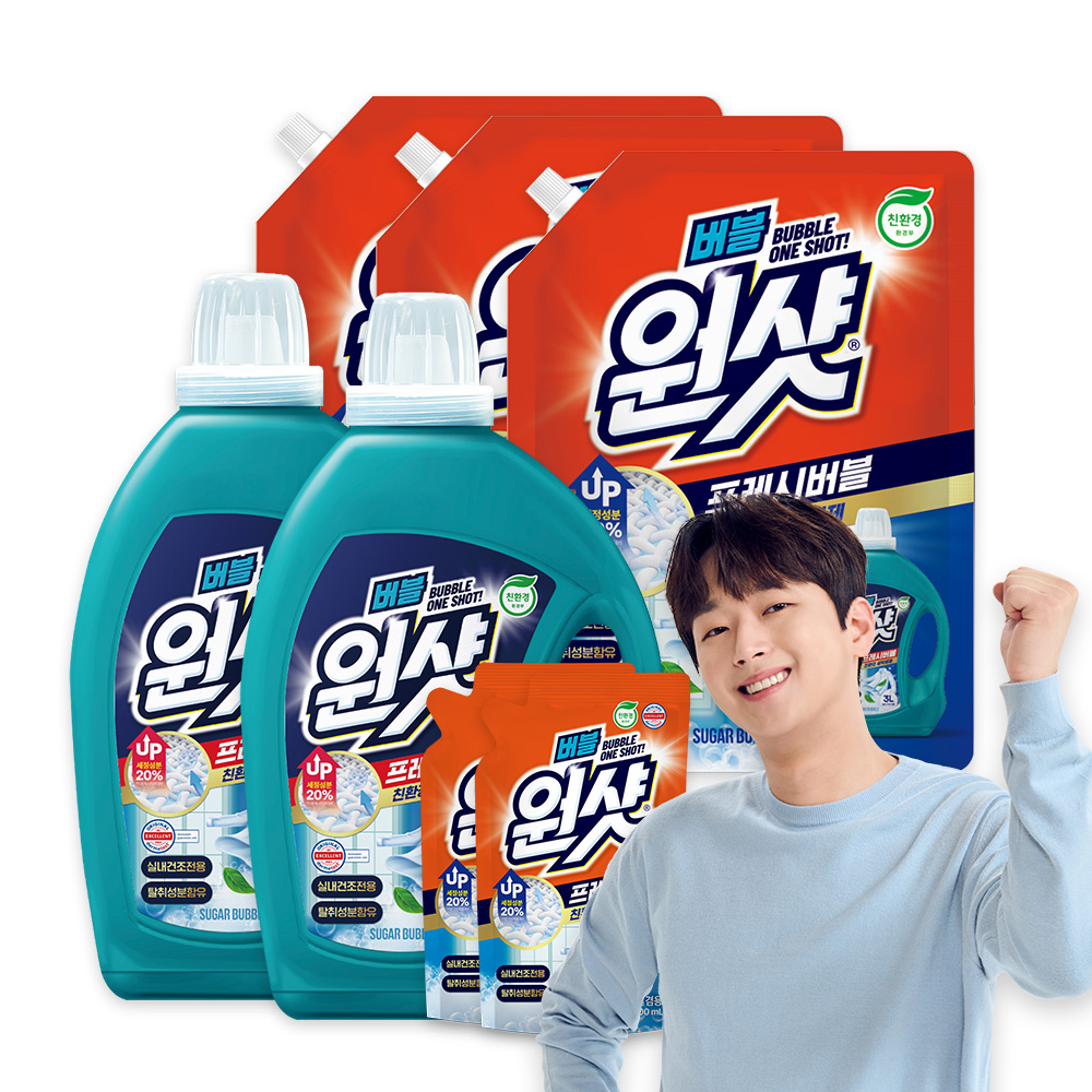 [이찬원세제] 원샷세탁 프레시버블 실내건조 3Lx2개 + 2L리필x3개... [이찬원세제]  원샷세탁 프레시버블 실내건조 3Lx2개 + 2L리필x3개... 