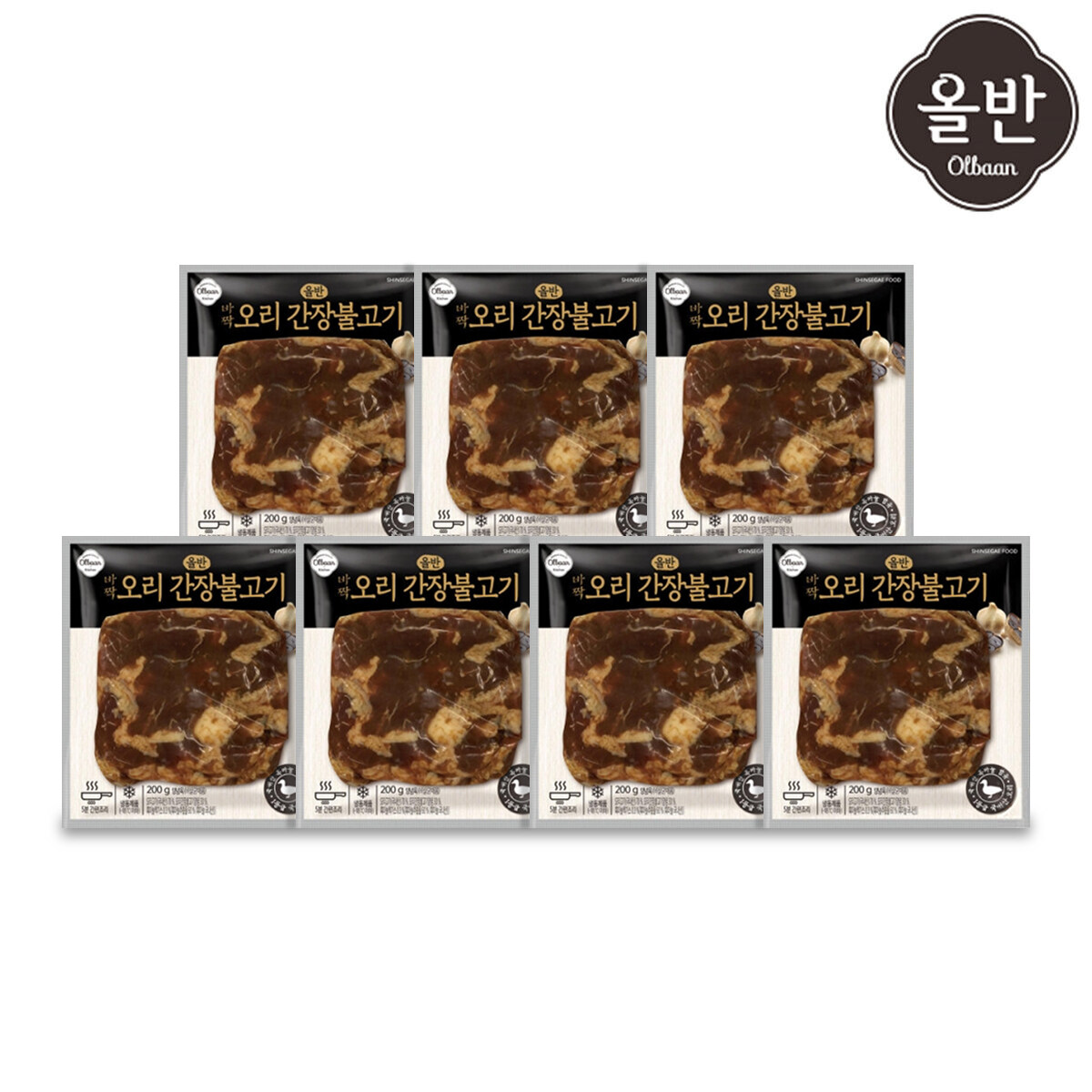 [카드 5%할인]신세계푸드 올반 오리 바짝 불고기 7팩 (간장맛 200g x7팩 )