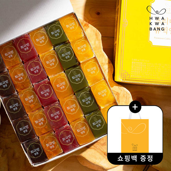 화과방 프리미엄 큐빅양갱(60개입)+쇼핑백 / 간식 양갱 선물 4
