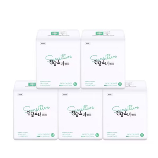 센서티브 대나무탑시트 생리대 중형14p x 5팩