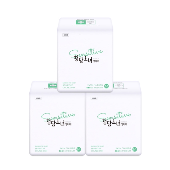 센서티브 대나무탑시트 생리대 중형14p x 3팩