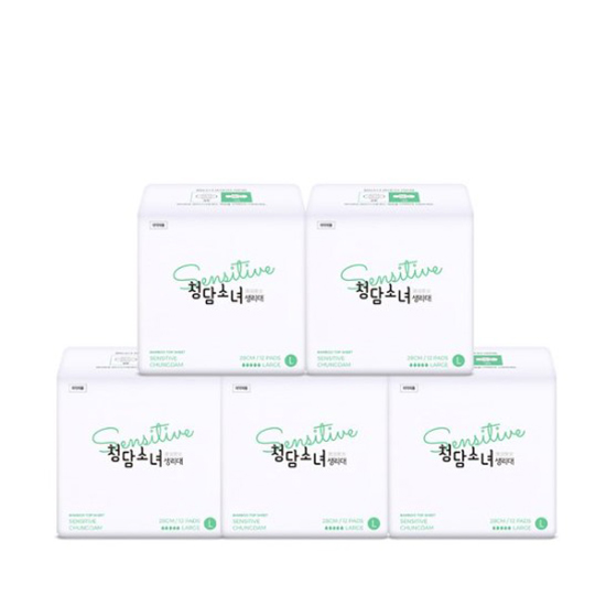 센서티브 대나무탑시트 생리대 대형12p x 5팩