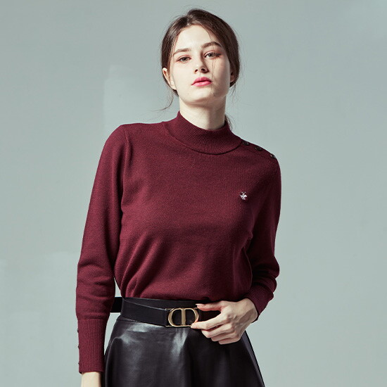 ■비버리힐스폴로클럽 여성 메리노울 블렌디드 버튼 니트 3종 4