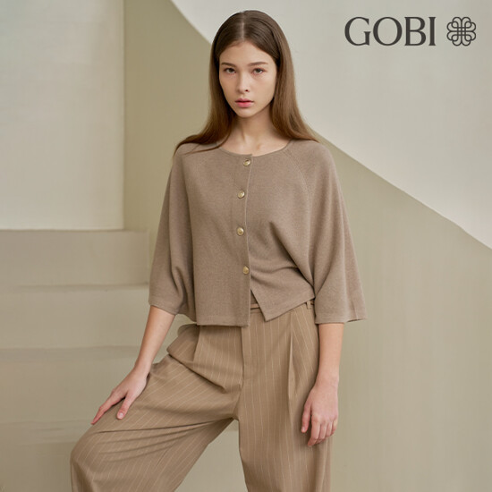 [런칭가 299000원] 고비(GOBI) 실크 캐시미어 판초 가디건 3