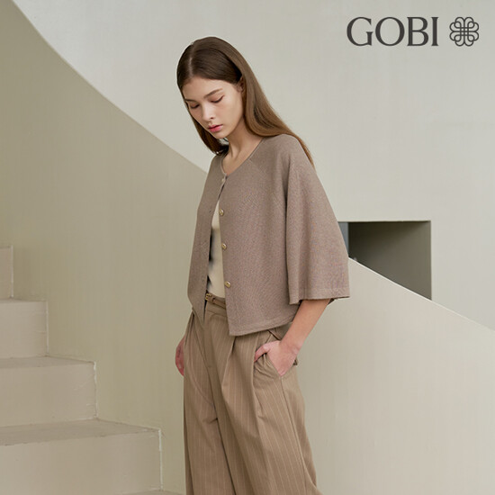 [런칭가 299000원] 고비(GOBI) 실크 캐시미어 판초 가디건 4