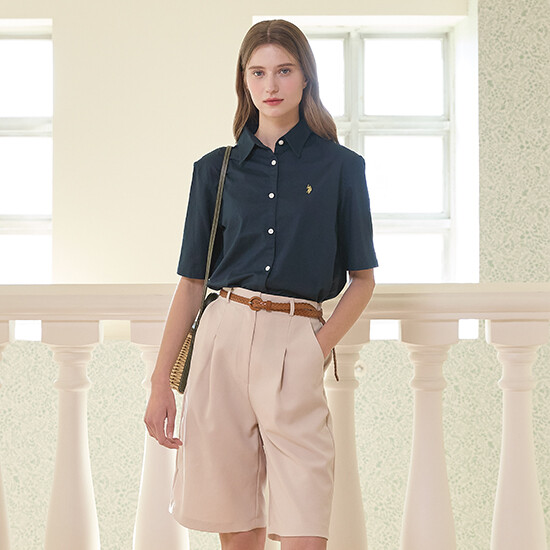 [U.S. POLO ASSN.] USPA 여성 린넨블렌딩 하프셔츠 1종 3