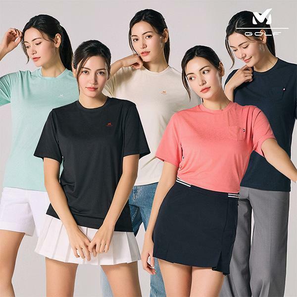 [삼성카드5%할인]25SS 밀레골프 여성 라운드반팔티 5종세트