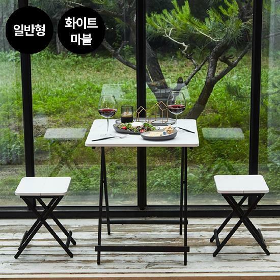 [삼성카드5%할인][일반] 까사마루 오드리 접이식 테이블 일반형 세트 (600 테이블 + 의자 2개) 2