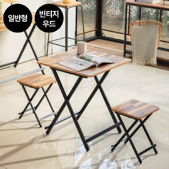 [삼성카드5%할인][일반] 까사마루 오드리 접이식 테이블 일반형 세트 (600 테이블 + 의자 2개) 3