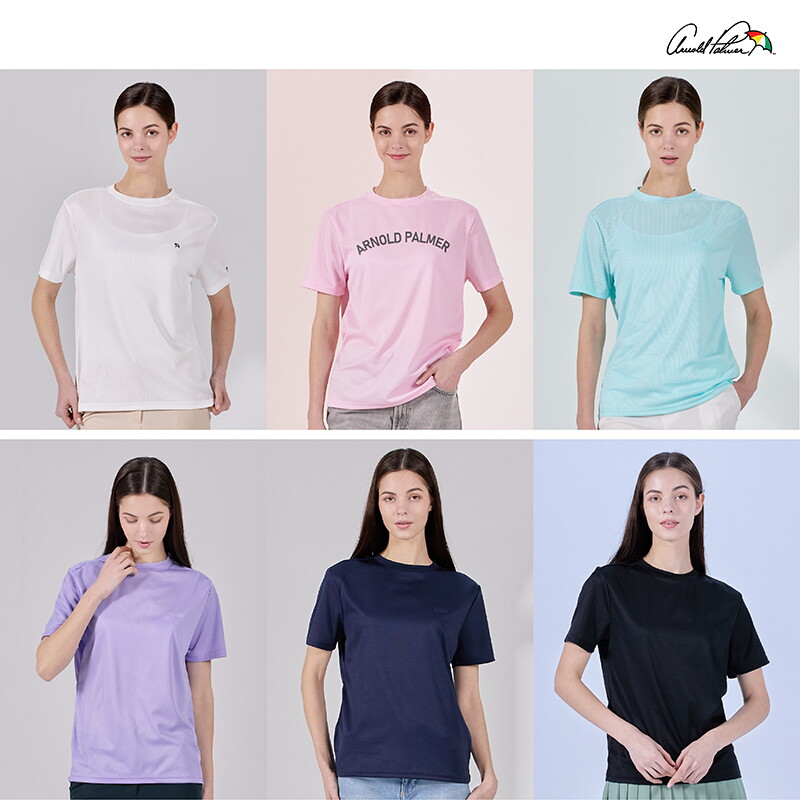 아놀드파마 여성 기능성 데일리 메쉬 반팔 티셔츠 6종