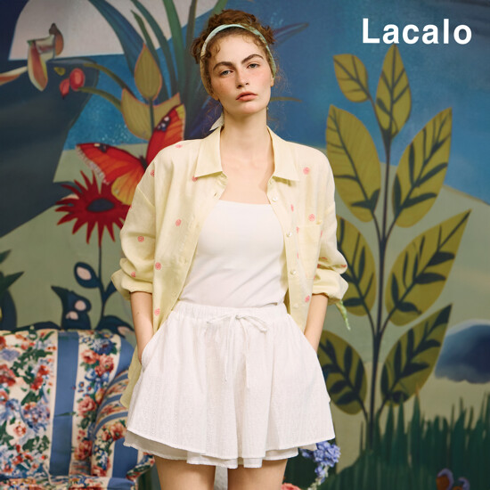 [Lacalo] 라칼로 프렌치린넨100% 데이지 자수 셔츠 1종 3