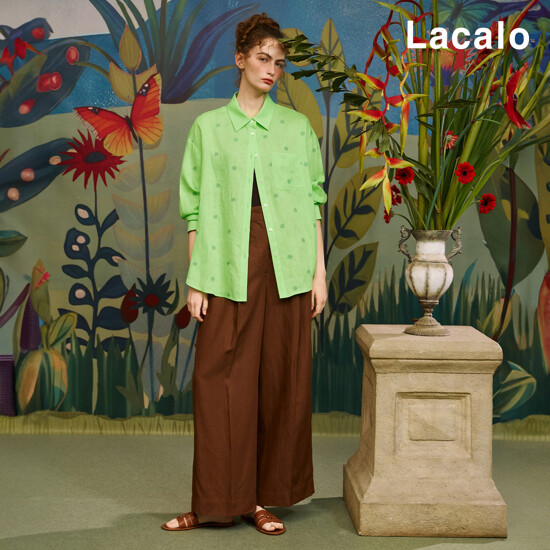 [Lacalo] 라칼로 프렌치린넨100% 데이지 자수 셔츠 1종 2