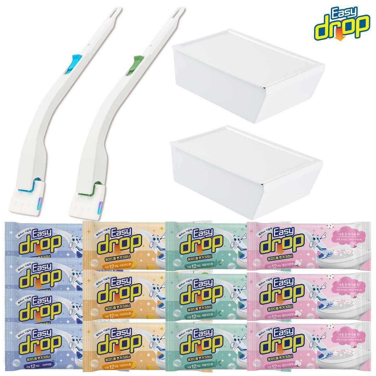 [카드 5%할인][최다구성](방송에서만) 이지드롭 시즌3 변기클리너 스페셜 패키지 168회분 세트 (핸들2개,케이스2개,클리너 리필 13팩, 무료체험 12회분)