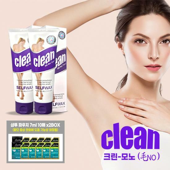[롯데카드5%할인]크린모노 제모제 150ml 2개 + 탈모케어 샴푸 7ml 10매