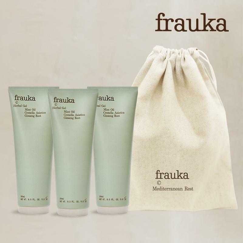 [삼성카드5%할인][조윤주 구성] 프라우카 허벌 겔 250ml 3개+프라우카 파우치