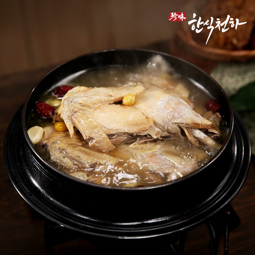 [방송중 2팩 더]한식천하 정애리 힘찬 토종닭백숙 1.45kg 4팩+누룽지 4팩