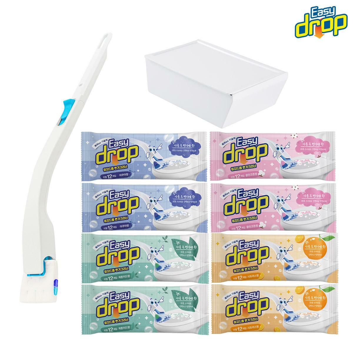 [우리카드5%할인](102회/2년치) 이지드롭 시즌3 변기클리너 핸들1개+케이스 1개+리필브러쉬 8팩+무료체험 6회분