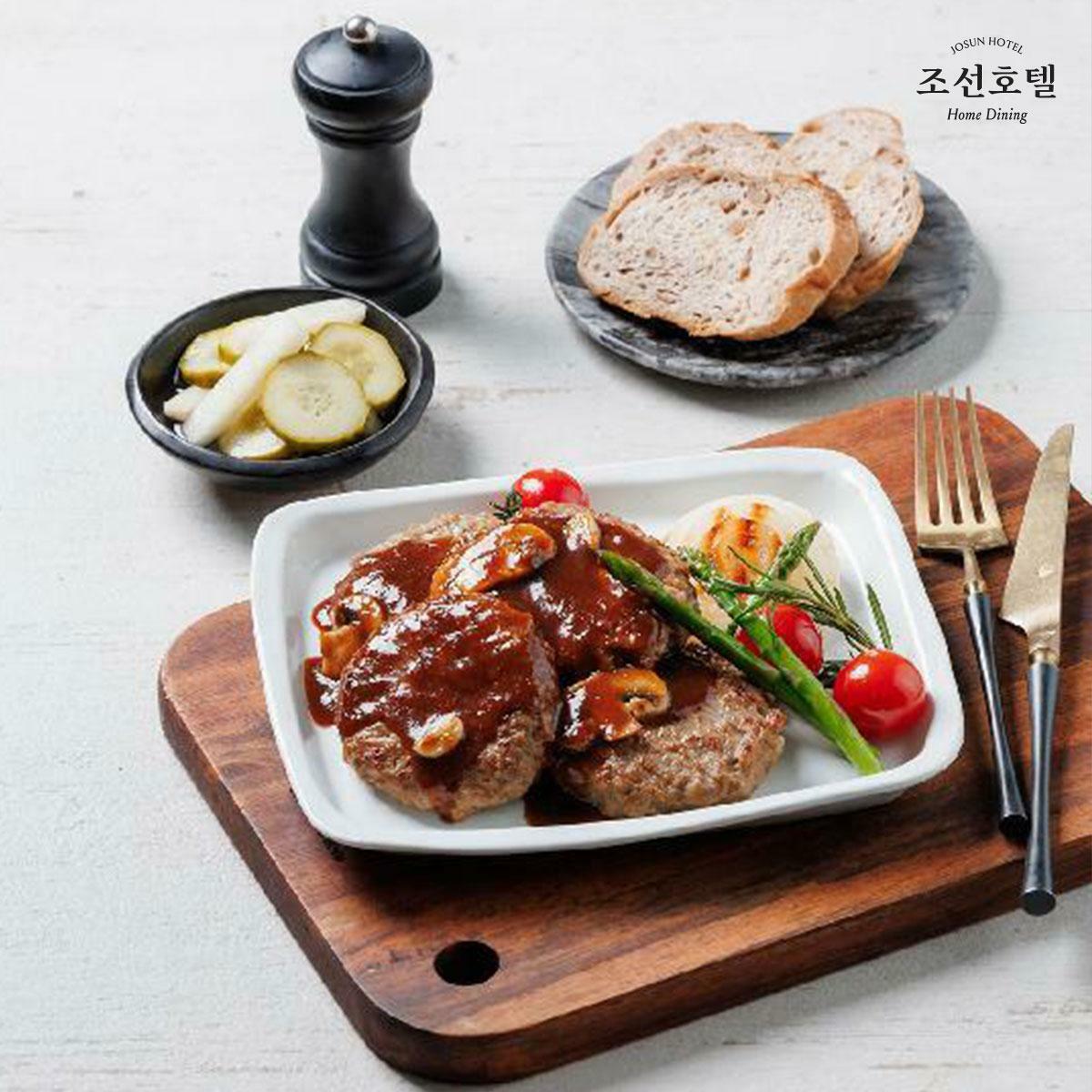 [삼성카드5%할인](m)조선호텔 함박스테이크 520g X 5팩 (1팩당 / 함박스테이크 80g X 4개 + 데미글라스소스 100g X 2개) 