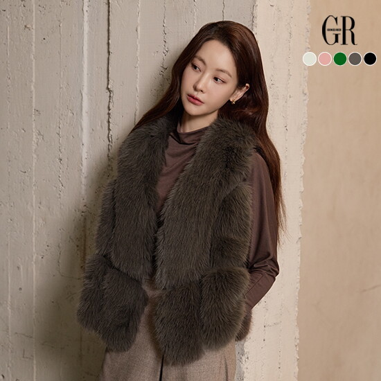 25FW 루벨 faux 폭스퍼 베스트 