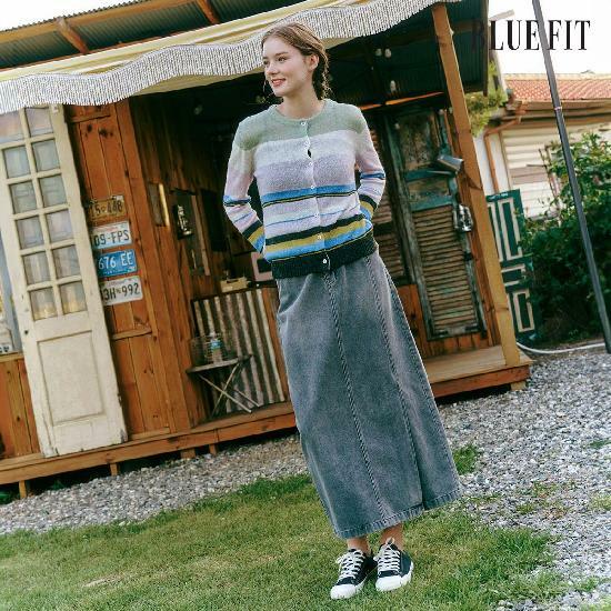 [삼성카드5%할인][25FW최신상] 블루핏 H라인 데님 스커트 3