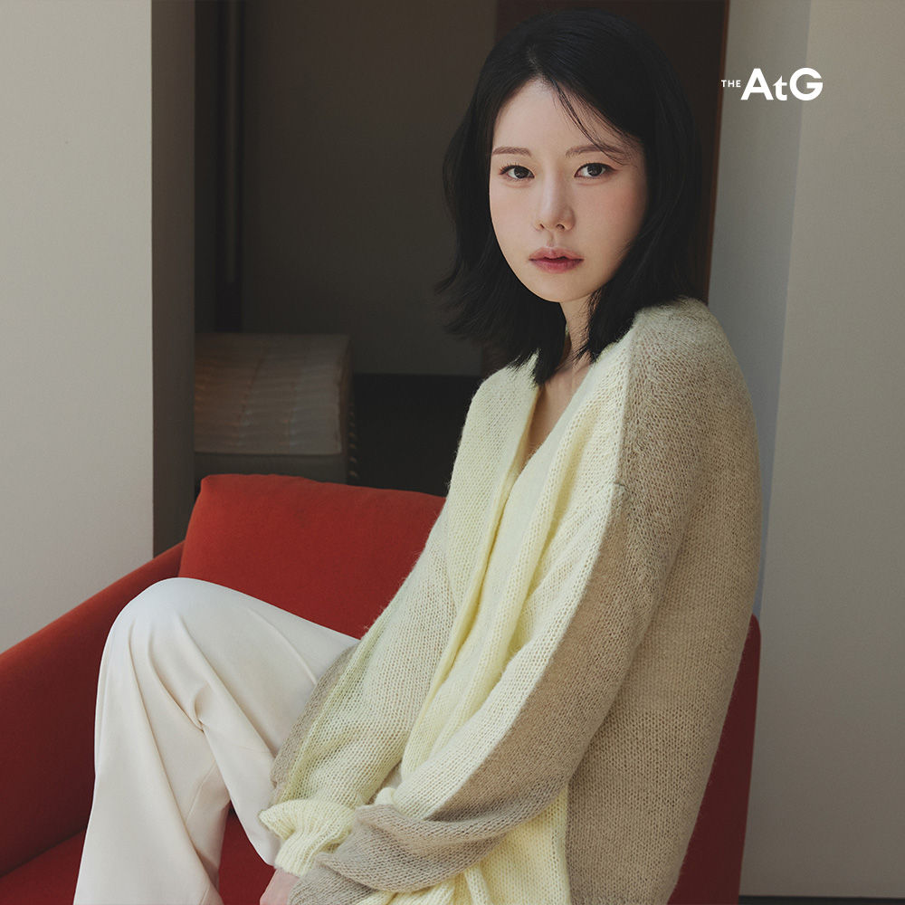[최초가79,900] 알파카 울혼방 투톤 시어 가디건 2
