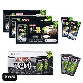 삼육두유 검은콩과칼슘 (190mlX20팩)X3박스+삼육두유 흑임자 (190mlX20팩)X1박스 (총 80팩)