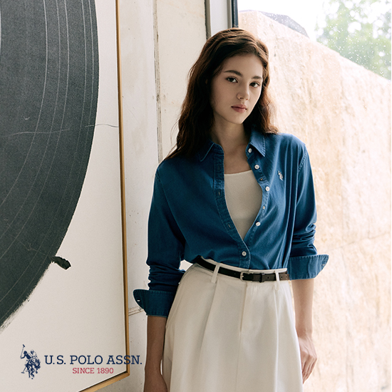 [앱쿠폰][U.S POLO ASSN.] 릴렉스핏 데님셔츠 2종 여성 2