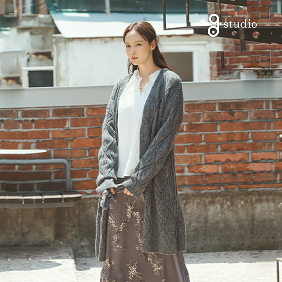 캐시미어 알파카울 헤리티지 스프링 니트코트