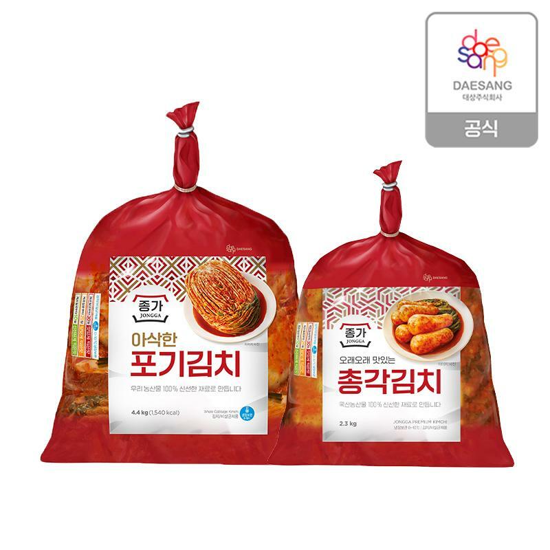 [삼성카드5%할인][종가] 아삭한 포기김치 4.4kg + 총각 2.3kg
