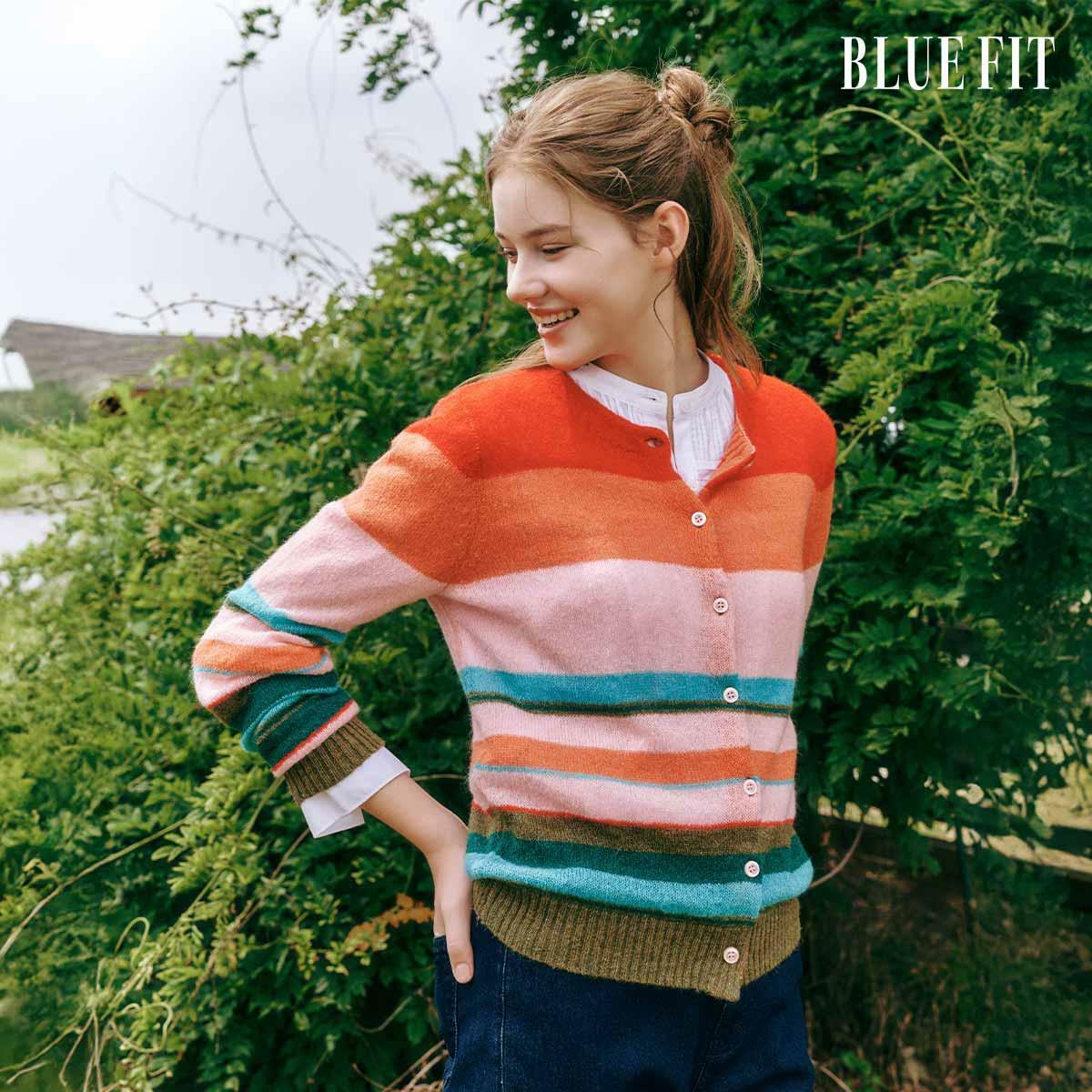 [삼성카드5%할인][론칭가69,000원→2만원↓]블루핏 알파카 혼방 레인보우 가디건