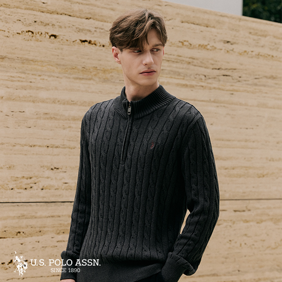 [쿠폰혜택][U.S POLO ASSN.] 25FW 하프집업 니트 3종 남성 4
