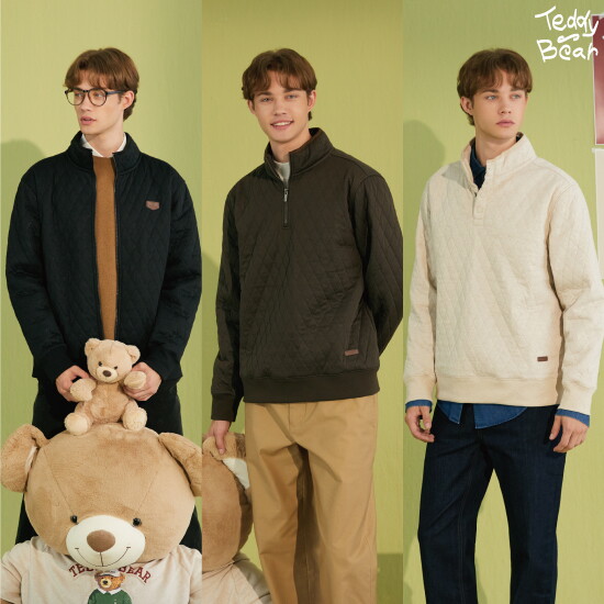 ■TEDDY BEAR 남성 더블퀼팅 3종 세트 (집업 1종+반집업 2종) (T12M)