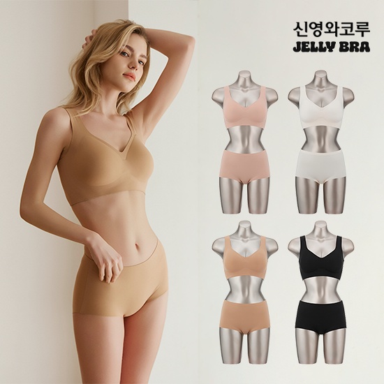 [S사이즈 한정] 젤리브라 올라운드 젤리퓨징 브라팬티 4세트