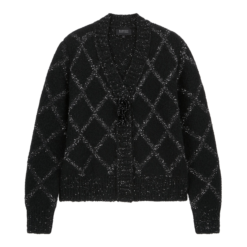 [최초가199,000원]25FW 셀리나 글리터 니트자켓+브로치 4
