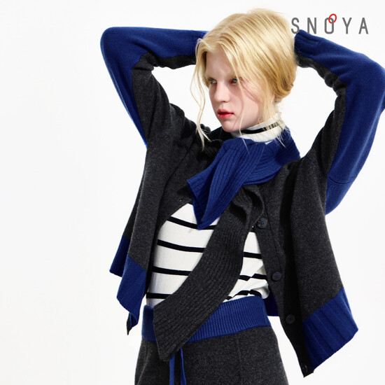 [SNOYA]스노야 25FW 메리노울100 컬러블록 가디건 3