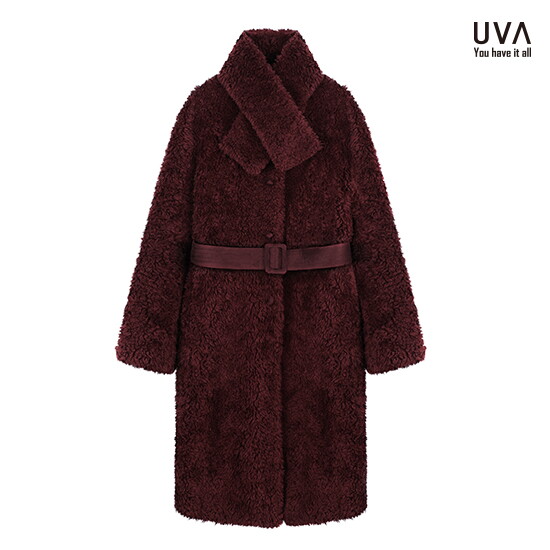 (런칭가 168,000원) 25FW 호주산 컬링 양모100 롱코트 + 머플러 SET 4