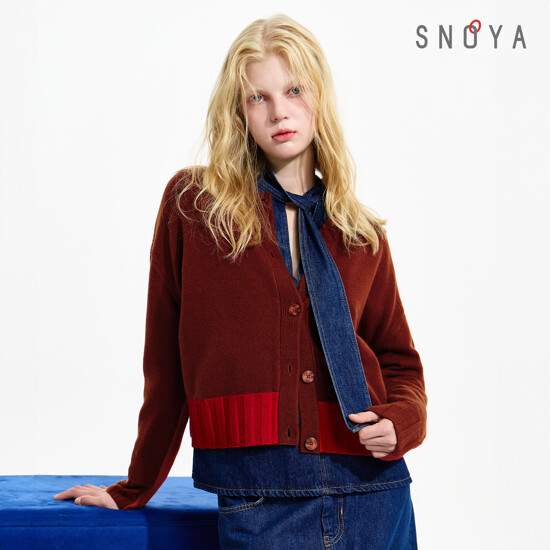 [SNOYA]스노야 25FW 메리노울100 컬러블록 가디건 2