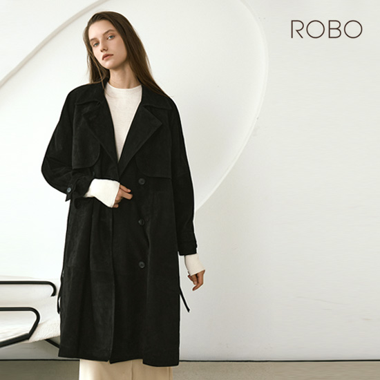 [온플] 25FW 이태리 스웨이드 더블플랩 롱 트렌치코트 3