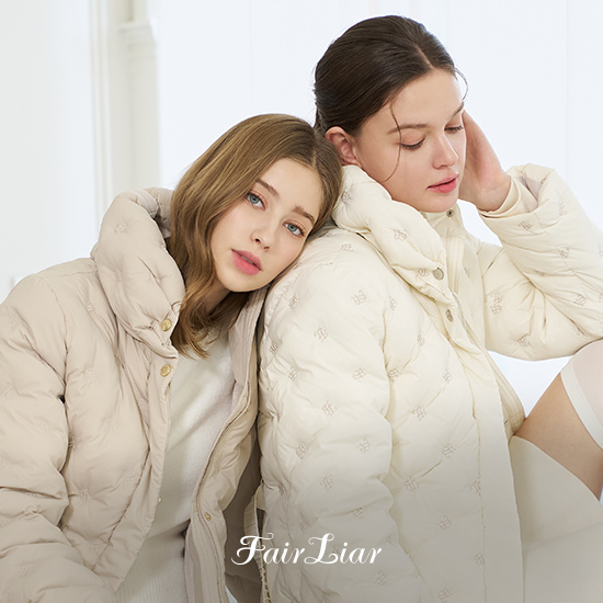 25FW 자수퀼팅 다운 하프코트