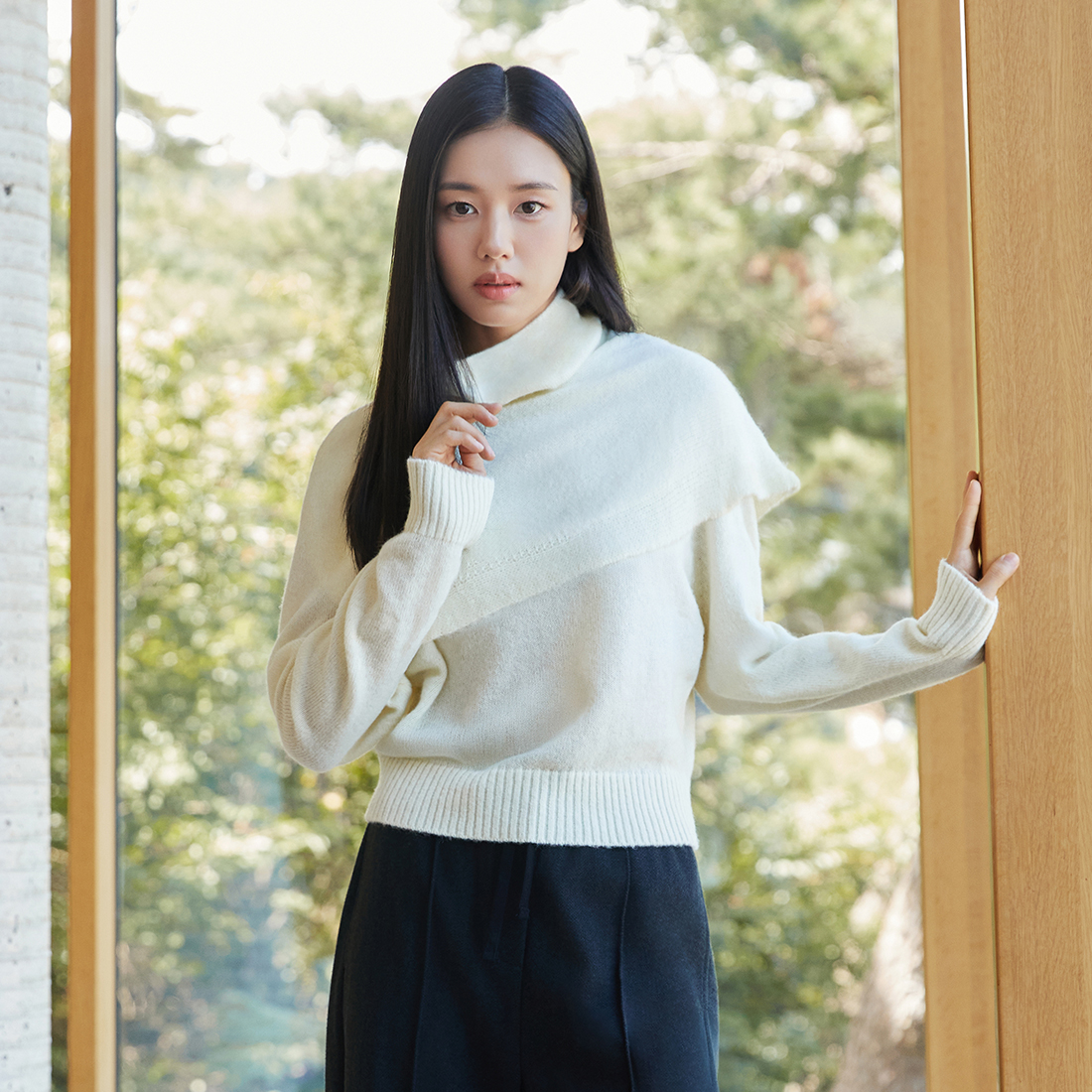 [최초가89,900]25FW 알파카 숄 드레이프 니트 3